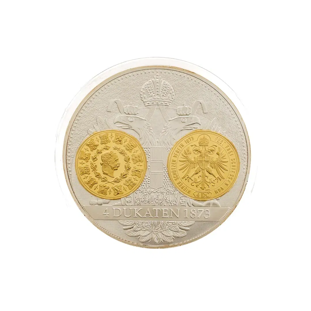 Gedenkmünze Medaille o.J. Österreichische Währungsgeschichte - Franz Joseph 4 Dukaten 1873  - Bild 2
