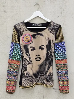DESIGUAL Damen Langarmshirt, gemustert  Gr. S – Vorschau 1