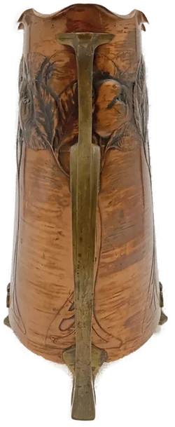 Antiker Jugendstil Vase von Carl Deffner aus Kupfer und Messing um 1900 – Vorschau 5