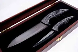 2-teiliges Messer-Set aus Keramik und Kunststoff in Holzbox - Bild 2