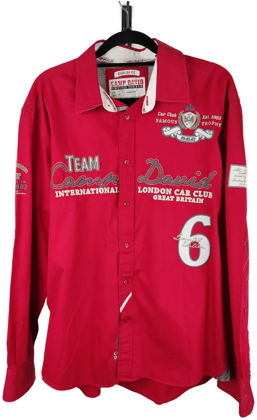 Camp David Herren Hemd rot - XL/52 - Bild 4