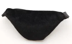 Bauchtasche Schwarz Felloptik mit Strass | Einmaliges Unikat - Bild 3