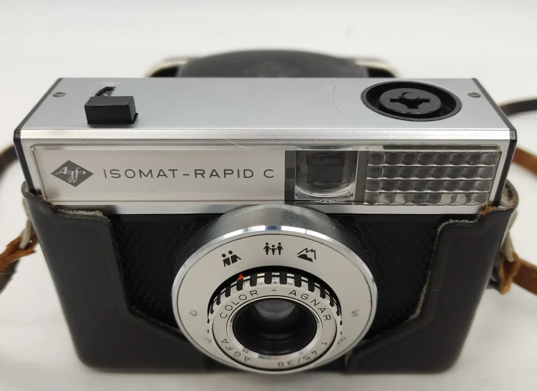 Agfa Isomat-Rapid C Kamera mit Film und Ledertasche – Bild 2