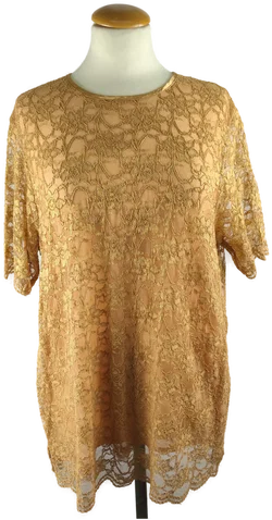 Damen T-Shirt Sonstige Gold Gr. 44 | Sommer-Charme