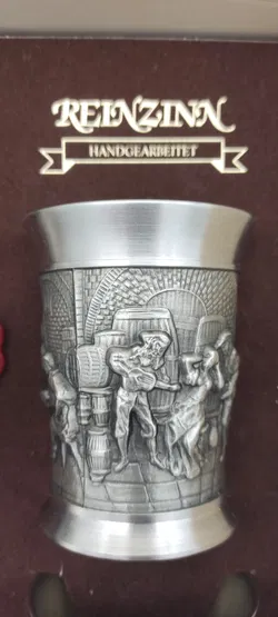 Zinnset echte Handarbeit originalverpackt 1 Krug, 6 Becher - Bild 12