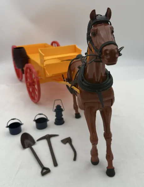 Mattel Vintage Spielzeugset - Familie Sonnenschein Pferdewagen 1977 – Bild 2
