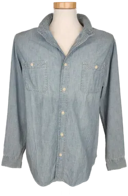 Lands End Herren Hemd blau/weiß - L/50 - Bild 1
