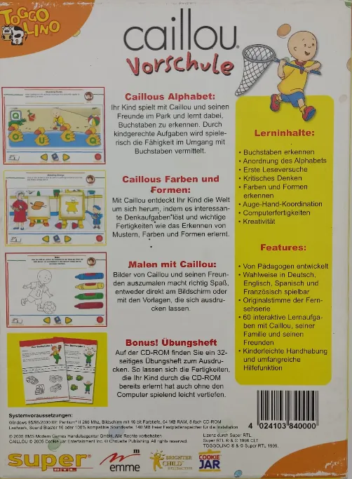 Toggo Lino Caillou Vorschule DVD – Bild 3