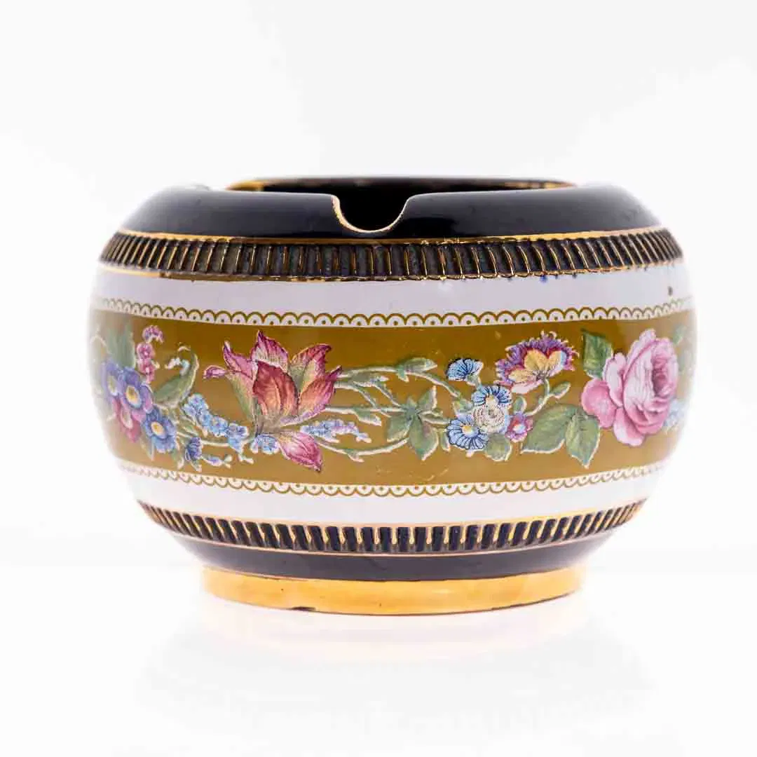 Il Verrocchio Florenz Vintage Aschenbecher mit floralem Muster - Bild 4