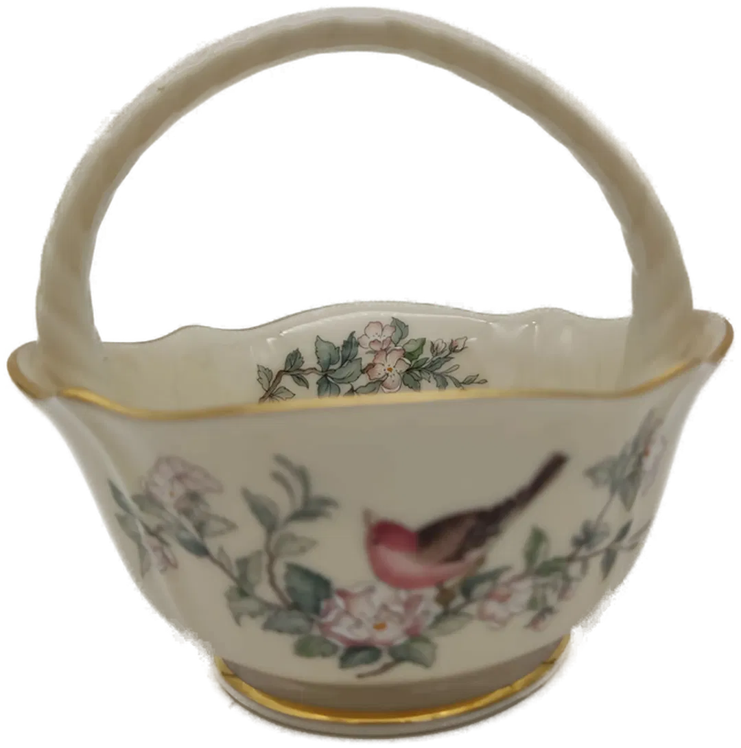 Lenox Serenade Porzellan Körbchen mit Vogel.- und Blütenmotiv Vintage - Bild 1