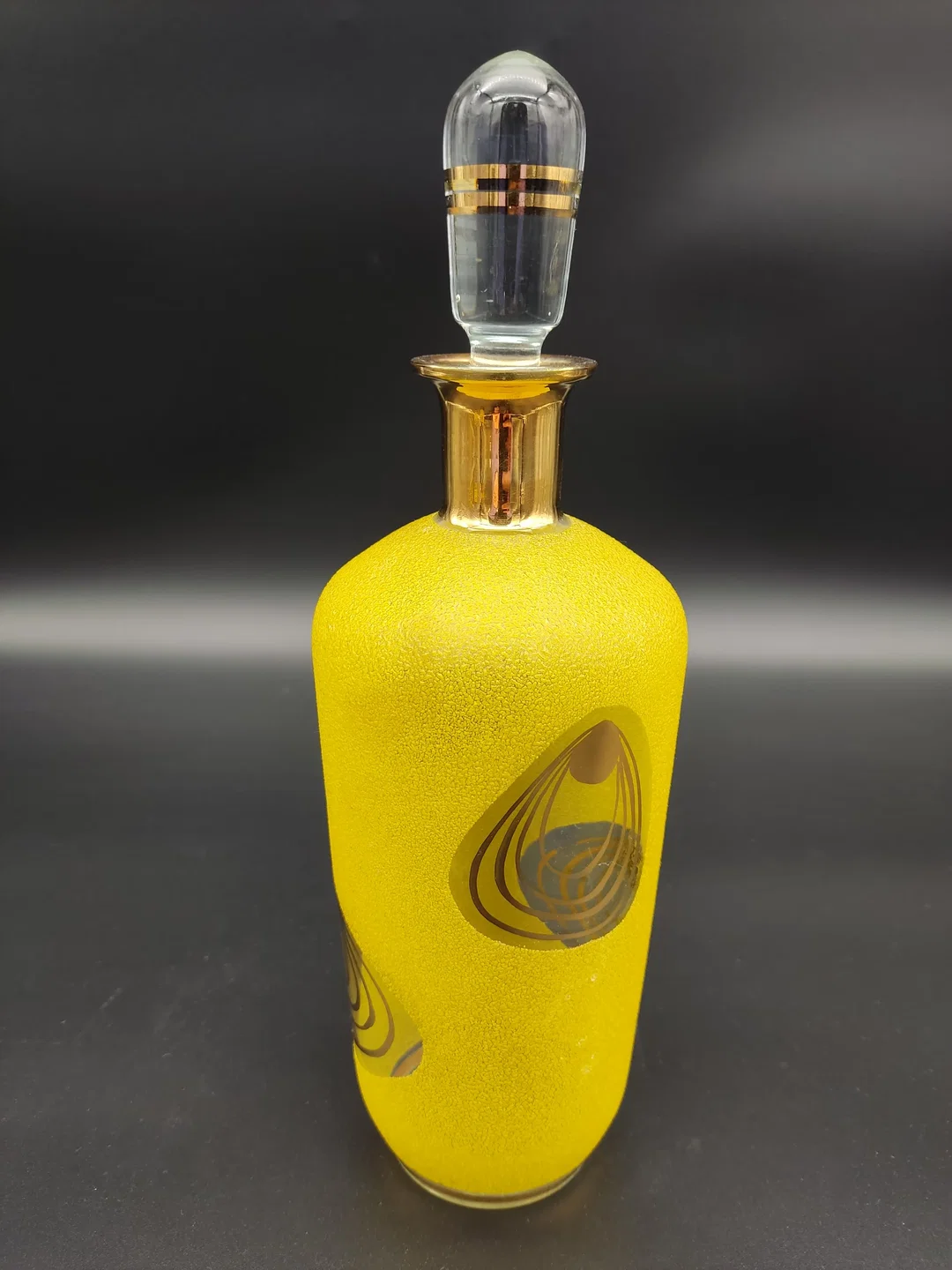 Vintage Likörset / Karaffe + 3 Gläser - gelb/transparent – Bild 3
