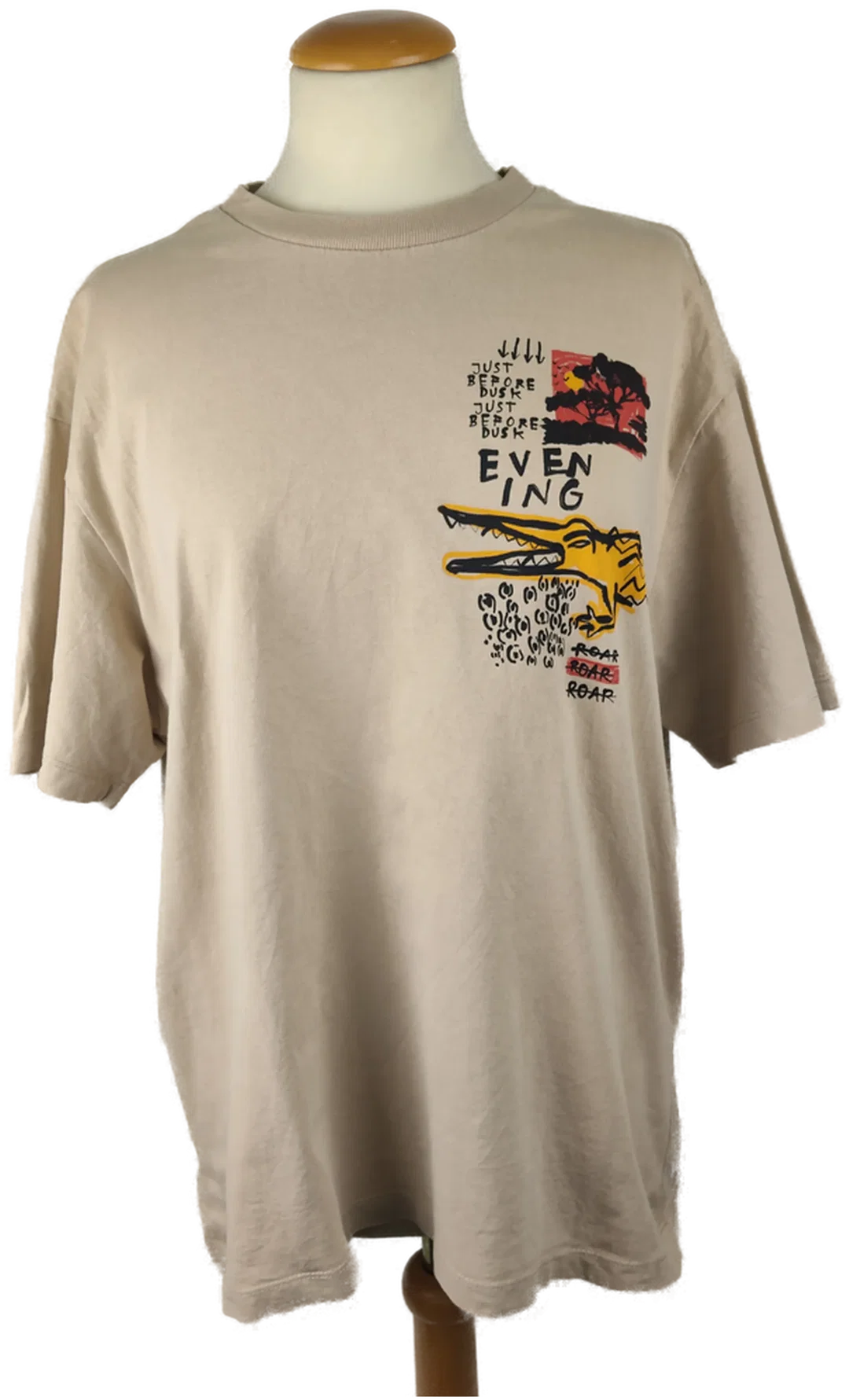 Damen T-Shirt Bershka Beige Animal-Print | Sommer-Charme - Bild 1