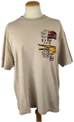 Damen T-Shirt Bershka Beige Animal-Print | Sommer-Charme - Bild 1
