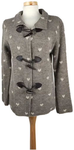 Damen Jacke graubraun mit Herzchen - L/40 - Bild 1