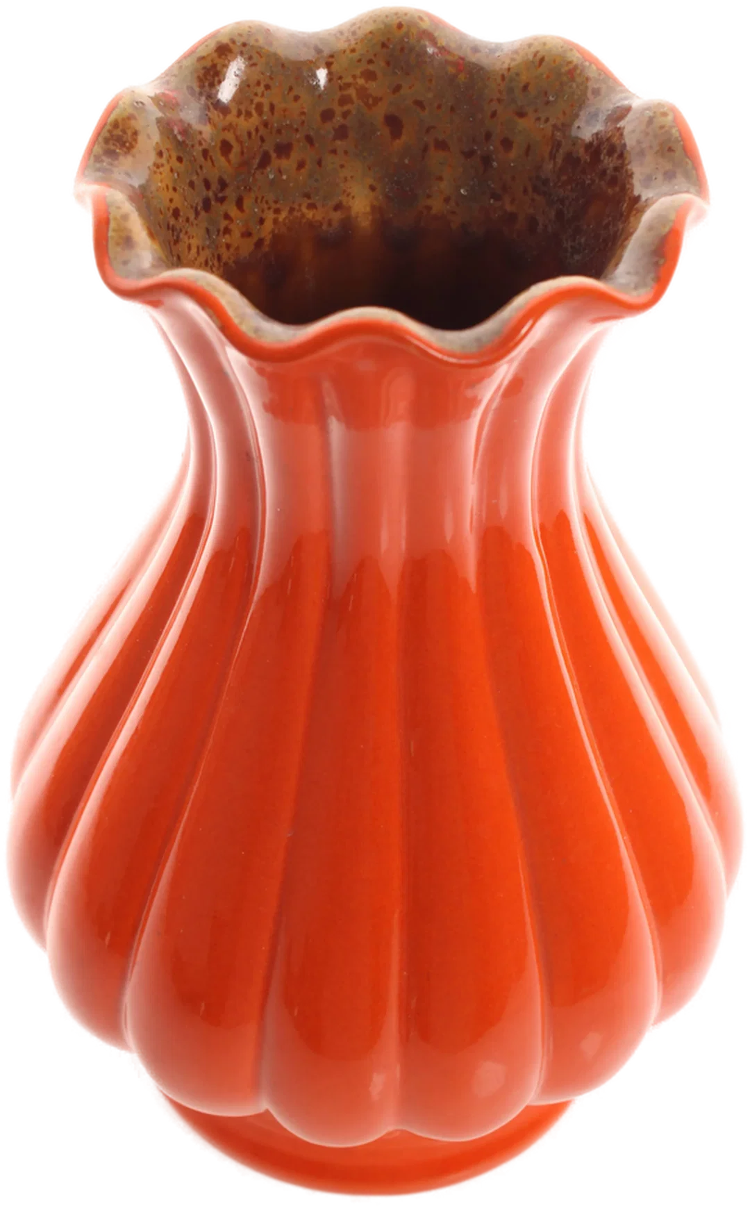 Gmundner Keramik Vase – Höhe ca. 27 cm, orange glasiert, gemarkt Gmunden Austria – Bild 2