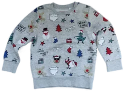 C&A Tough Team Kinder Weihnachtspullover grau gemustert Gr. 122 - Bild 1