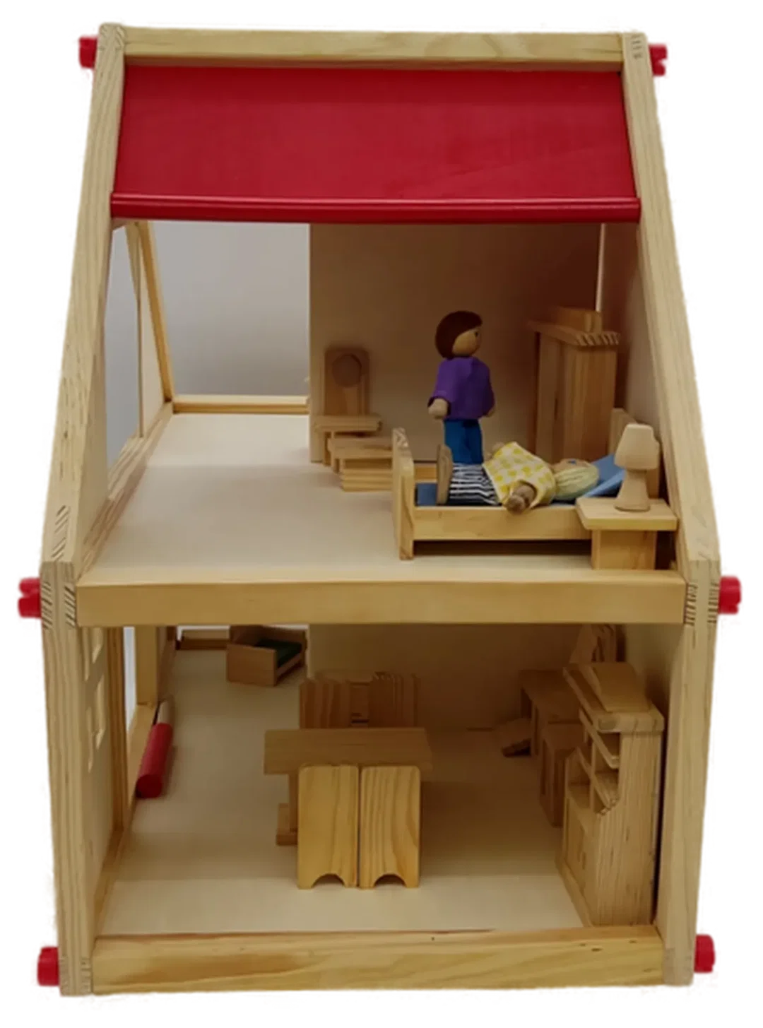  Small Foot Puppenhaus mit Möbeln, 2 Etagen, Rollenspielzeug für Kinder, aus Holz, inkl. Einrichtung, ab 3 Jahren – Bild 7