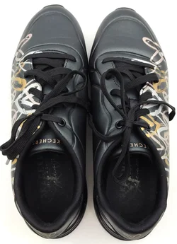 Skechers x JGoldcrown Damensneaker schwarz mit metalic Herzmuster Gr. 39 – Vorschau 4