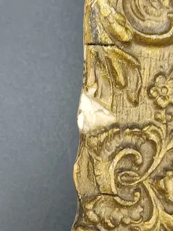 Kleiner schmaler Wandspiegel / Vintage / Goldfarbener Holzrahmen - Bild 7