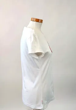 (Flohmarkt) Adidas Damen T-Shirt weiß mit Aufdruck rosa Gr. 38 - Bild 3