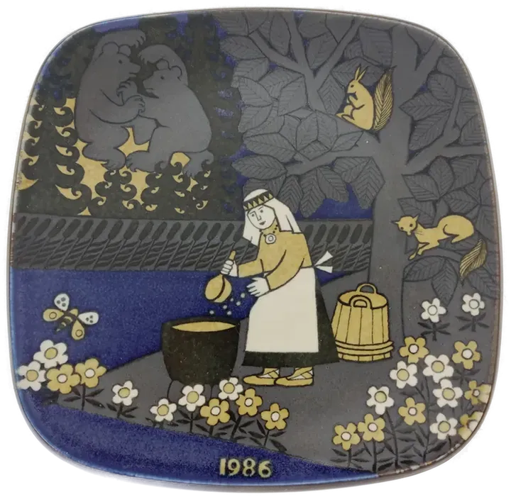 Arabia Kalevala Jahresteller Finnland 1986 Raija Uosikkinen  - Bild 3