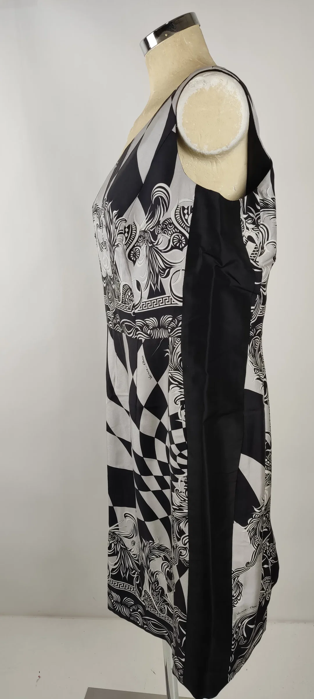 Versace Midikleid Asymmetrisch Seide One-Shoulder | Party-Ikone Göße 50 / 4XL – Bild 4