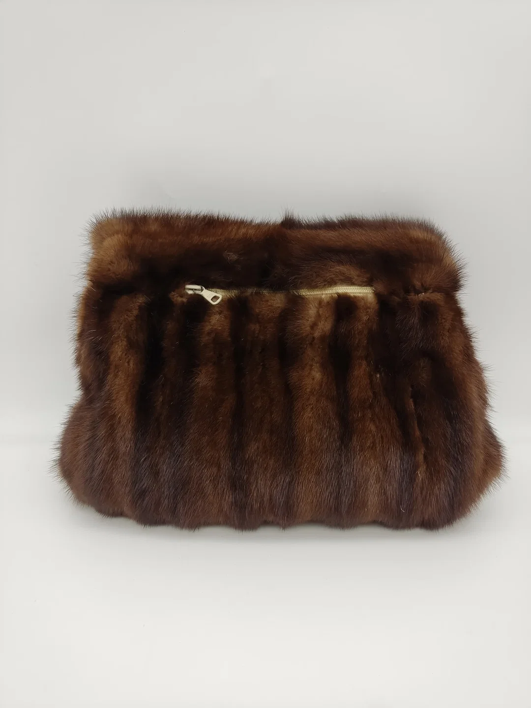 Vintage Damen Pelzmuff / Handwärmer braun – Bild 4
