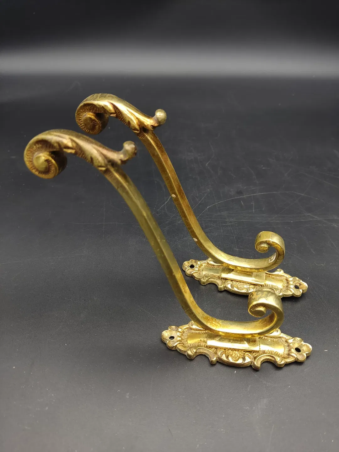 2er-Set Vintage Garderobenhaken aus Messing - Bild 4