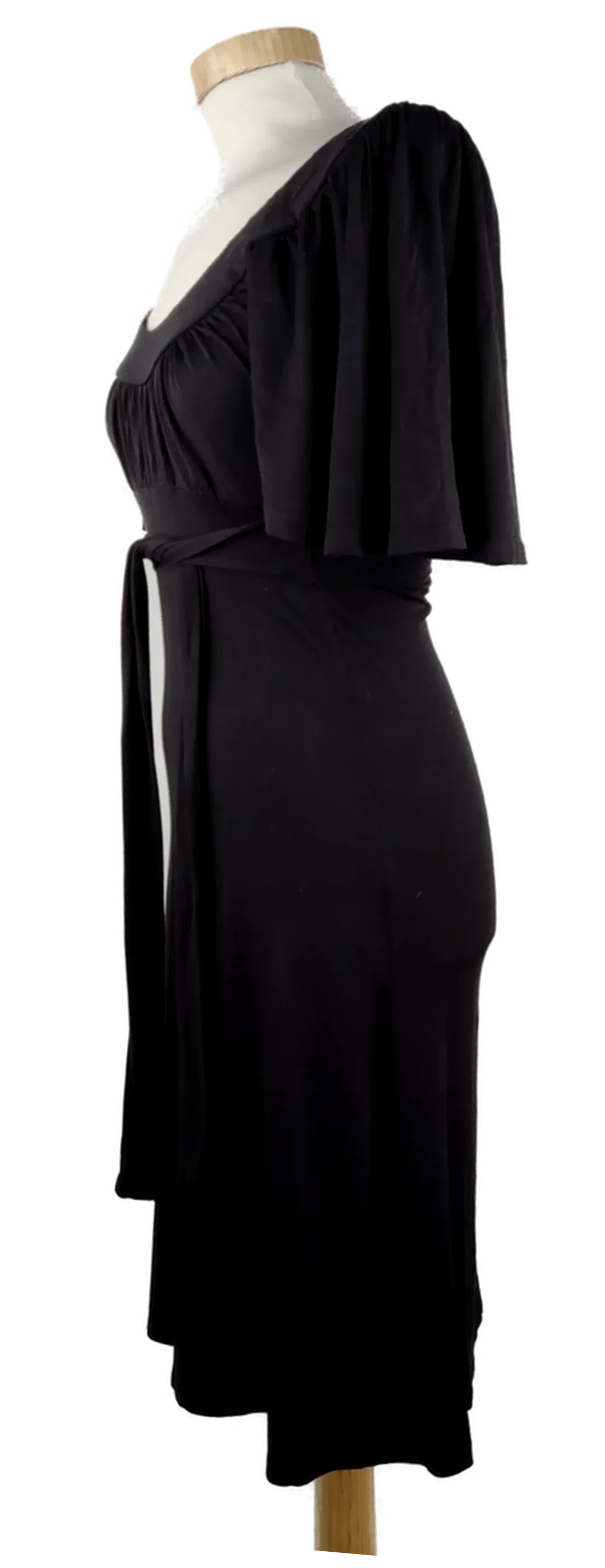 Kleid 'Clockhouse', kurzarm mit Rundhalsausschnit, schwarz, Größe XS – Bild 2