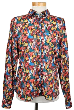 Dantendorfer Damen Leinen Bluse, multicolor - Gr. XS  - Bild 1
