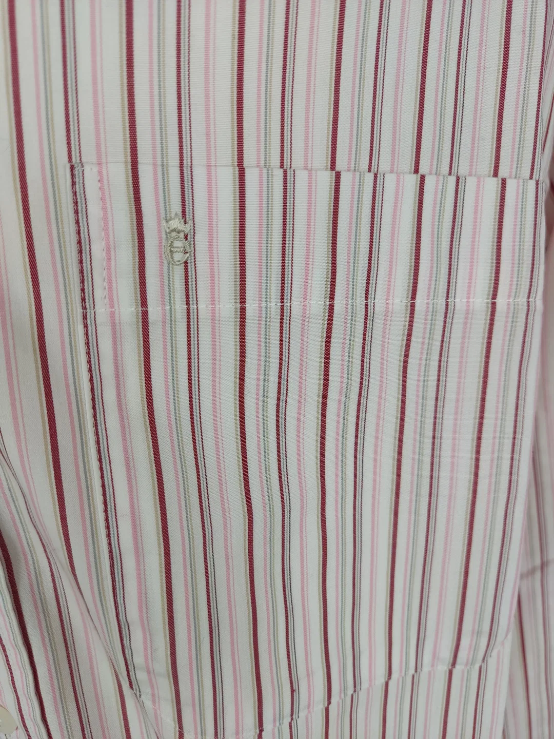 Hemd "eterna", langarm mit Kragen, weiß/rosa/rot gestreift, Größe 44 – Bild 2