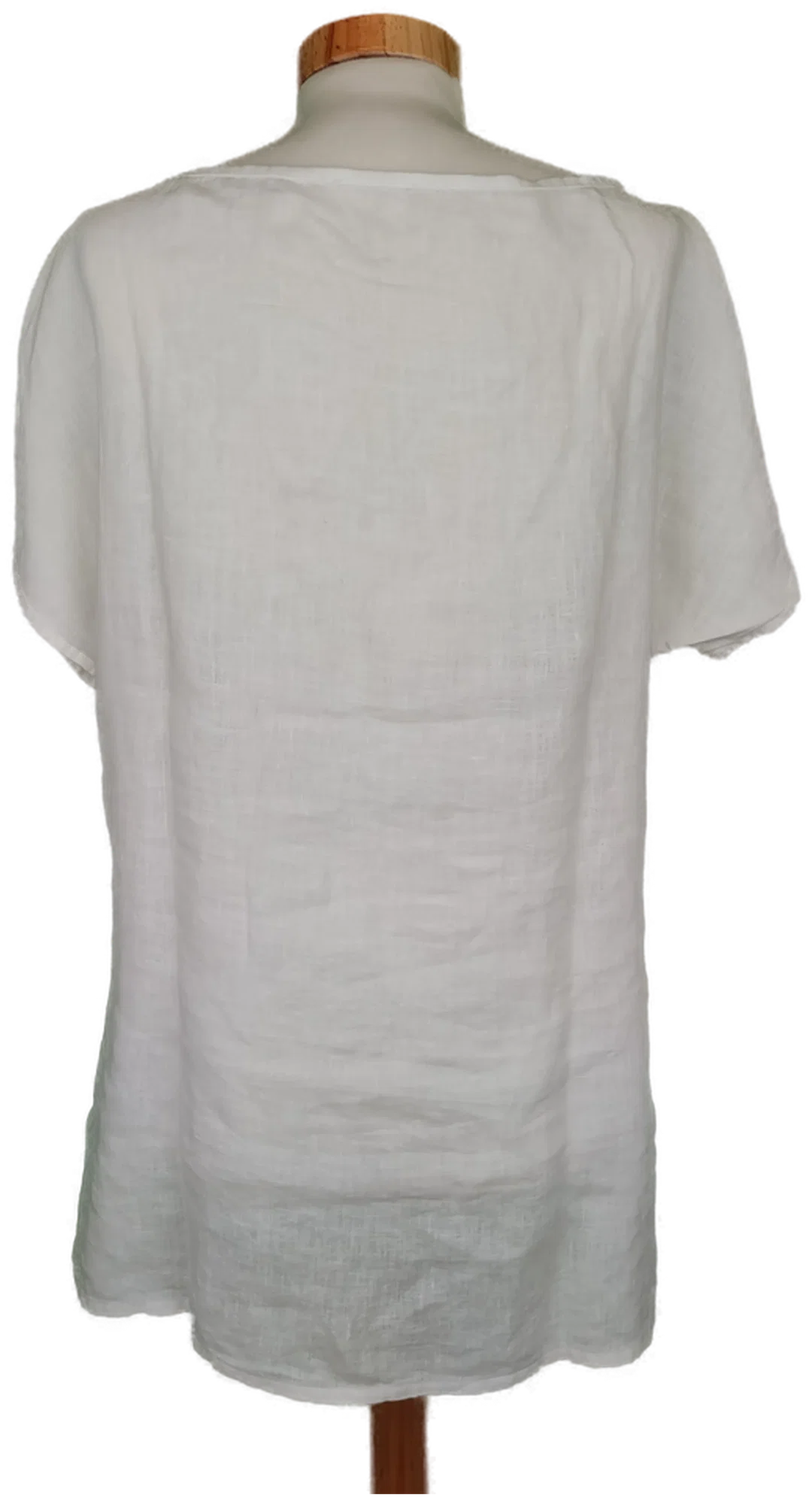 La Fabbrica Del Lino Damen T-Shirt weiß - 38/M – Bild 2