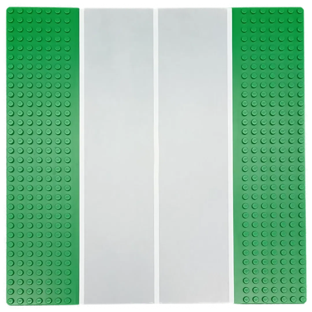 LEGO Grundplatte mit Straße 32 x 32 Noppen grün - Bild 1