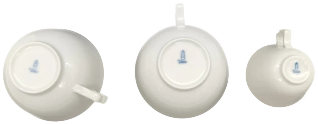Augarten Porzellan Belvedere Weiß 2x Teetasse + 1x Mokkatasse – Bild 3