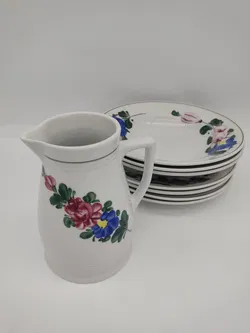 Lilien Porzellan - Kleines Set - Fleisch/Suppenteller & Krug 'Alpenflora', 8 Teile - Bild 13