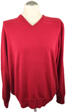 Herrenpullover C&A Rot mit V-Ausschnitt | Casual-Klassiker