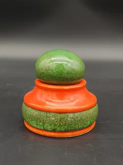 21-tlg. Spanisches Kaffee-/Teeservice orange-grün der Marke Zell - Bild 3