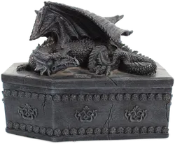 Deko-Set: Mystischer Kelch & Drachen-Sarg aus Massivholz – Gothic Fantasy Stil - Bild 3