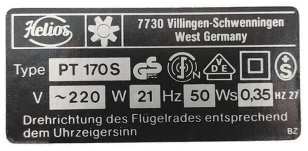 Helios Vintage Tischventilator – Retro Design, 220V, mit Originalverpackung – Bild 5