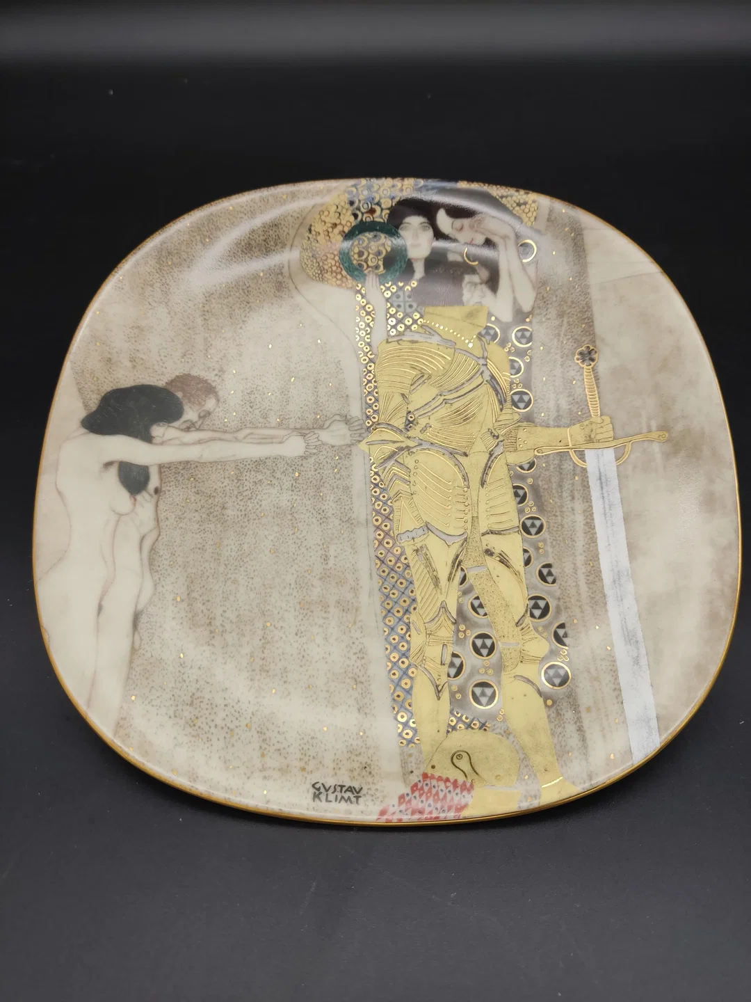 Lilien Porzellan - Sammelteller "Die Sehnsucht nach dem Glück" Gustav Klimt / Teller-Nr.: 1919 A – Bild 2