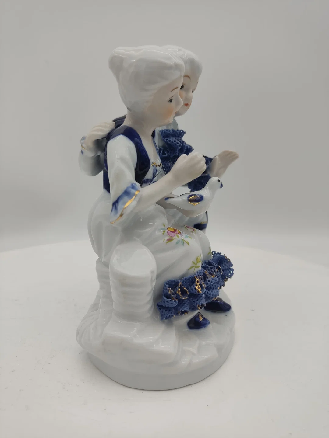 Porzellan Figur Rokoko Paar, Höhe 16 cm – Bild 4
