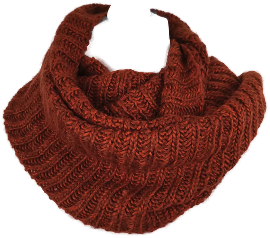 Schlauchschal gestrickt rotbraun Herbst - Bild 4