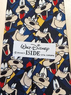 Vintage Disney Goofy Seidenkrawatte, blau - Handmade in Italy - Bild 3