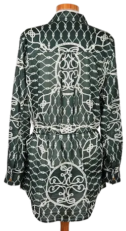 TORY BURCH Damen Longbluse, grün - Gr. M  - Bild 3