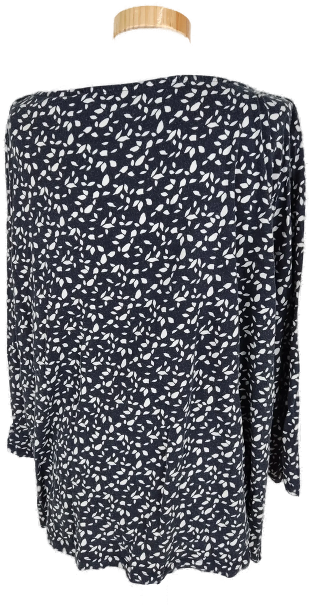 T-Shirt "C&A", dreiviertelarm mit Rundhalsausschnitt, blau/weiß gemustert, Größe 44/46 – Bild 3