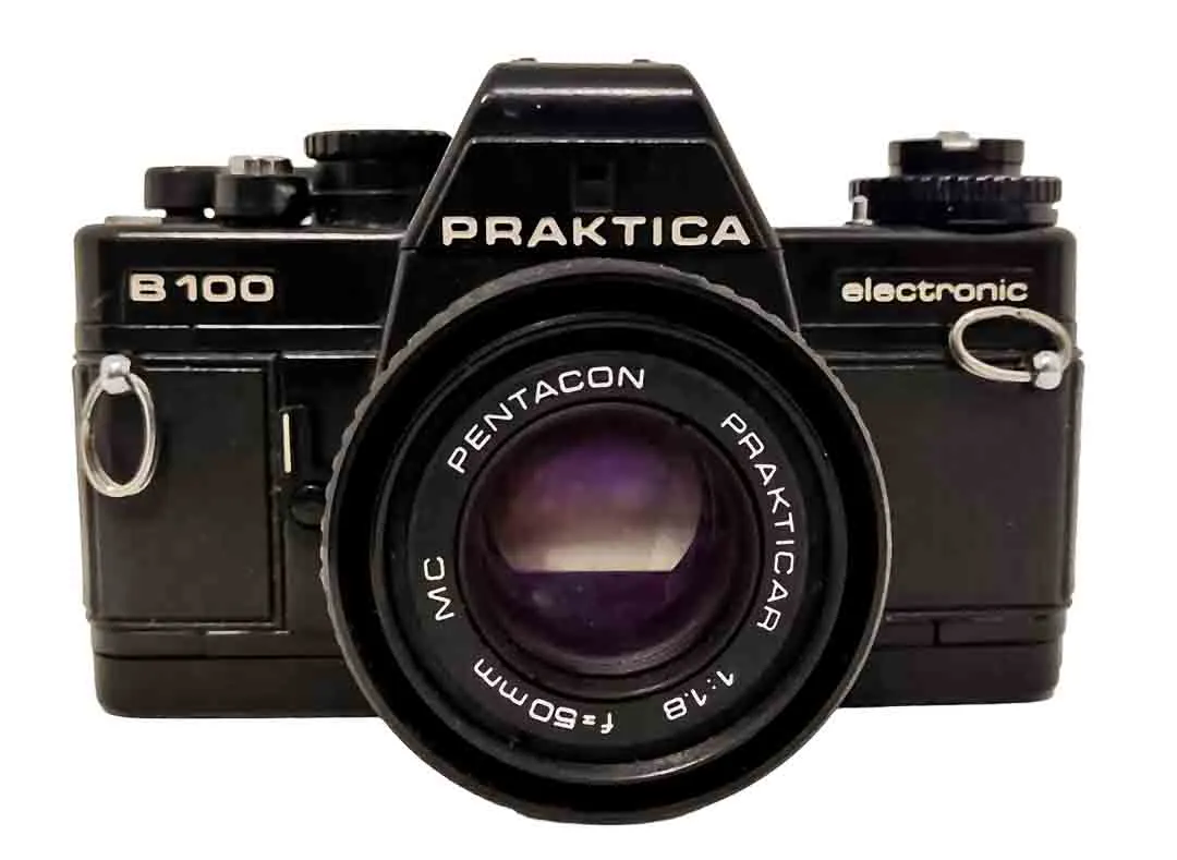 Praktica B100 electronic + MC Pentacon Prakticar 50mm f/1.8 + Tasche - Bild 3