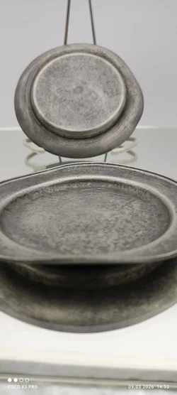 Zinn-Untersatzteller Sonstige 2er, Mit Schönheitsfehler | Vintage-Schatz - Bild 5