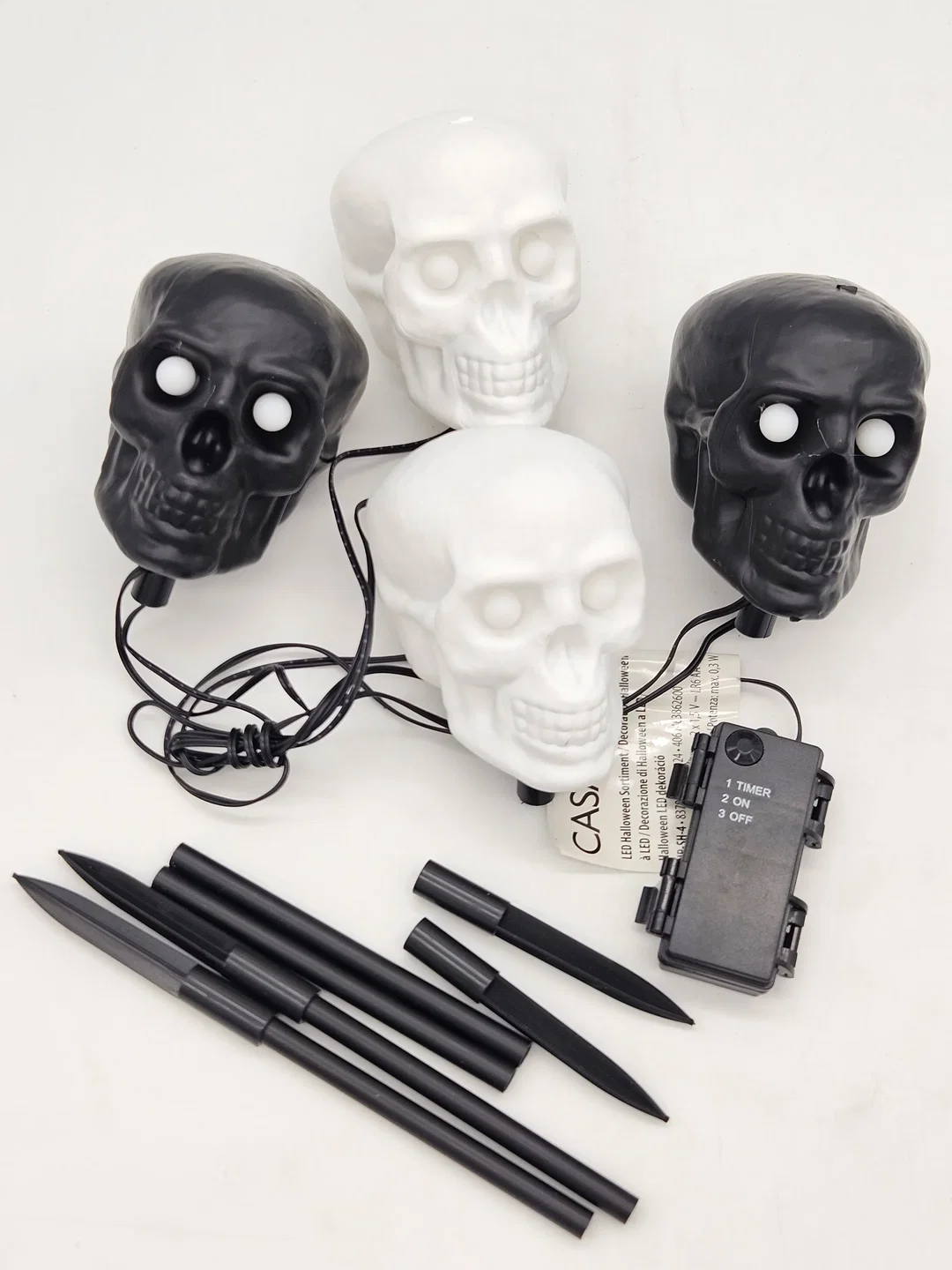 LED-Deko für Halloween "Totenkopf" (4er-Set) – Bild 2