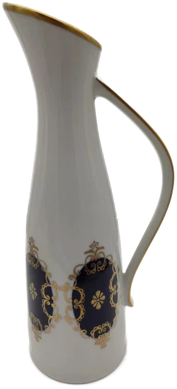 Porzellan Vase Echt Kobalt mit Gold von GDR 1762 | Unikat Henkelvase aus Thüringen  - Bild 4