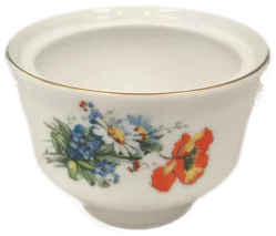 Bareuther Waldsassen, Zuckerdose ohne Deckel, Porzellan mit Goldrand, Ersatzteil, Vintage – Vorschau 1